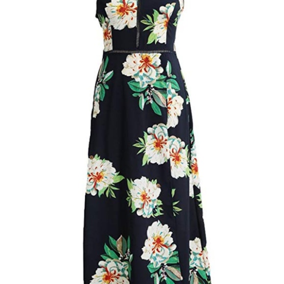 Halter Neck Maxi Dress Floral Print - Picture 3 of 5